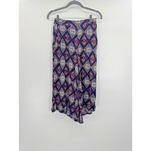 VTG Mudd Boho Wide Leg Crop Pant High Rise Small Flowy Pockets Y2K 90s Festival